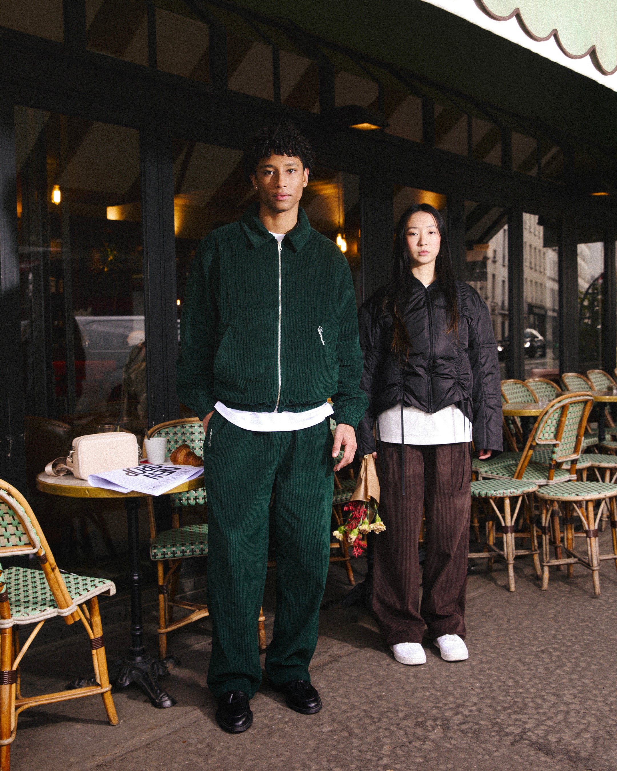 PANT VELOUR COTELE VERT