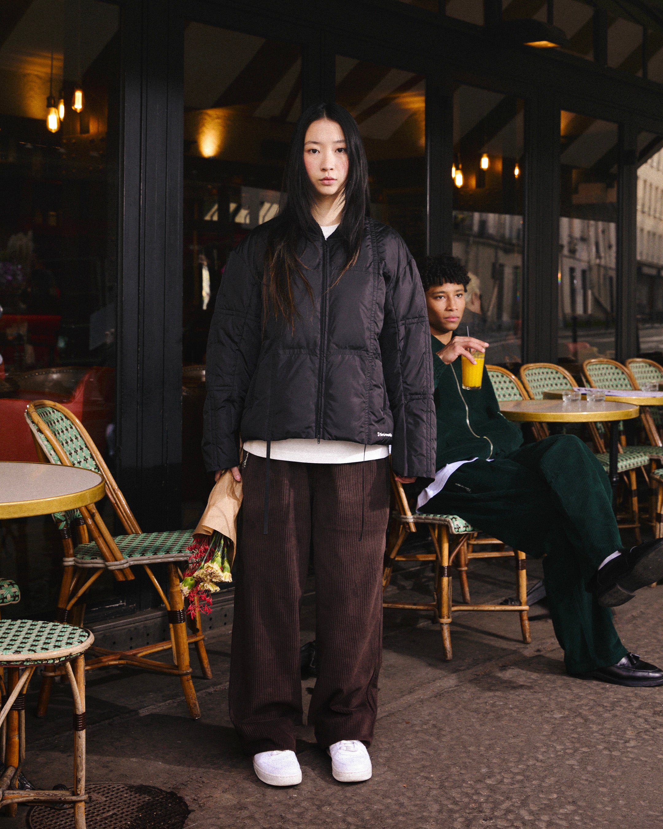 PANT VELOUR COTELE VERT