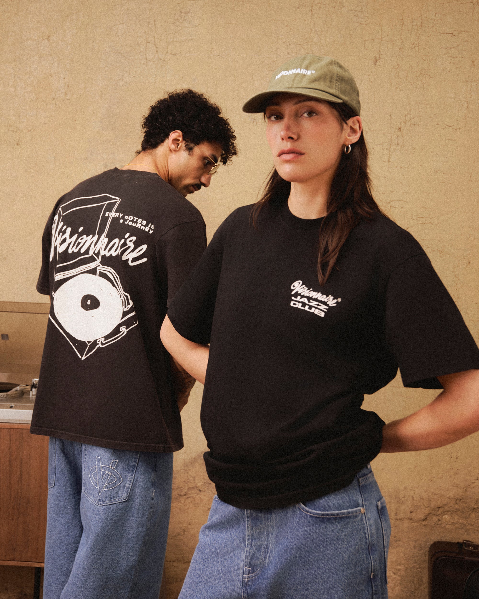 T-SHIRT MUSIC&PEACE NOIR