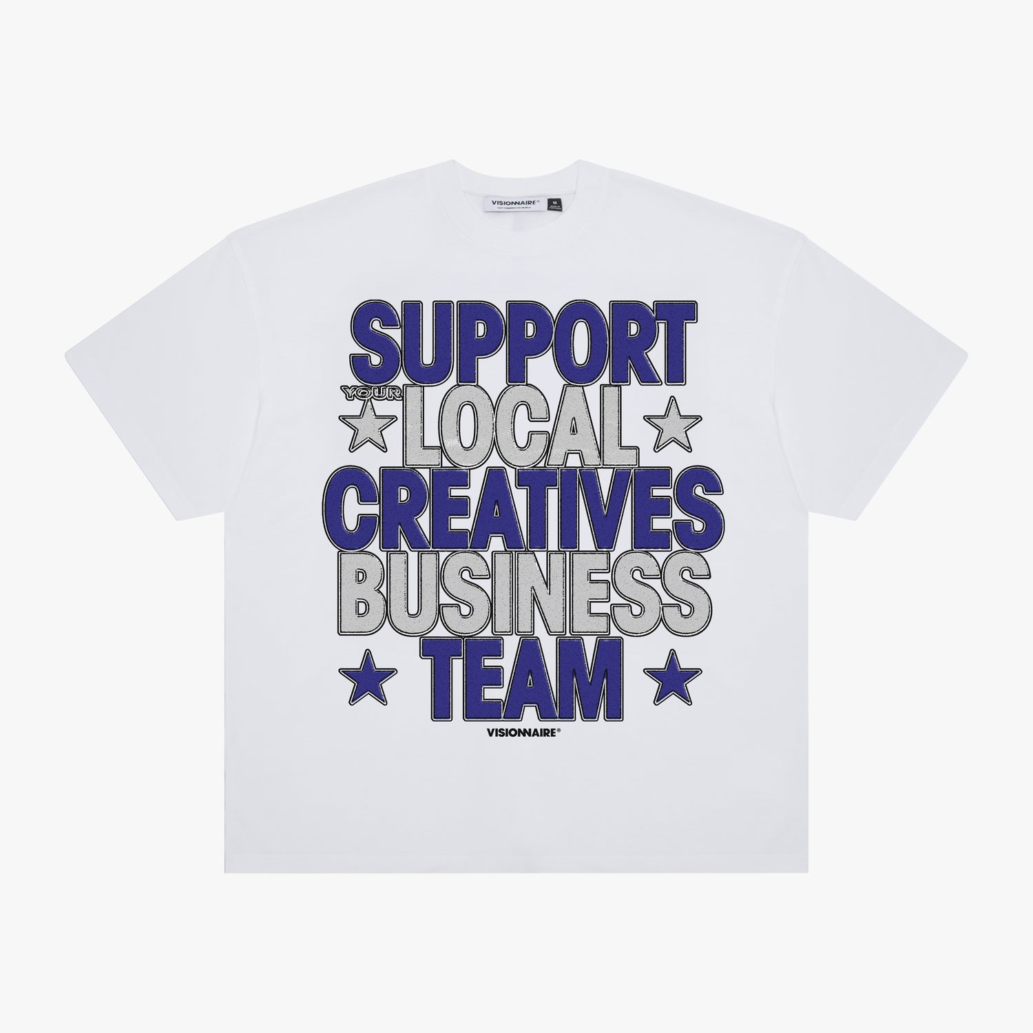 T-SHIRT SUPPORT LOCAL BLANC