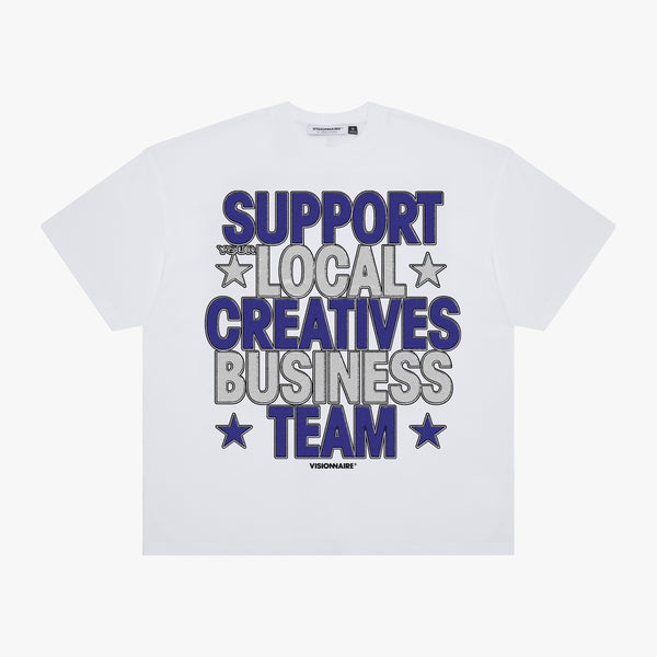 T-SHIRT SUPPORT LOCAL BLANC