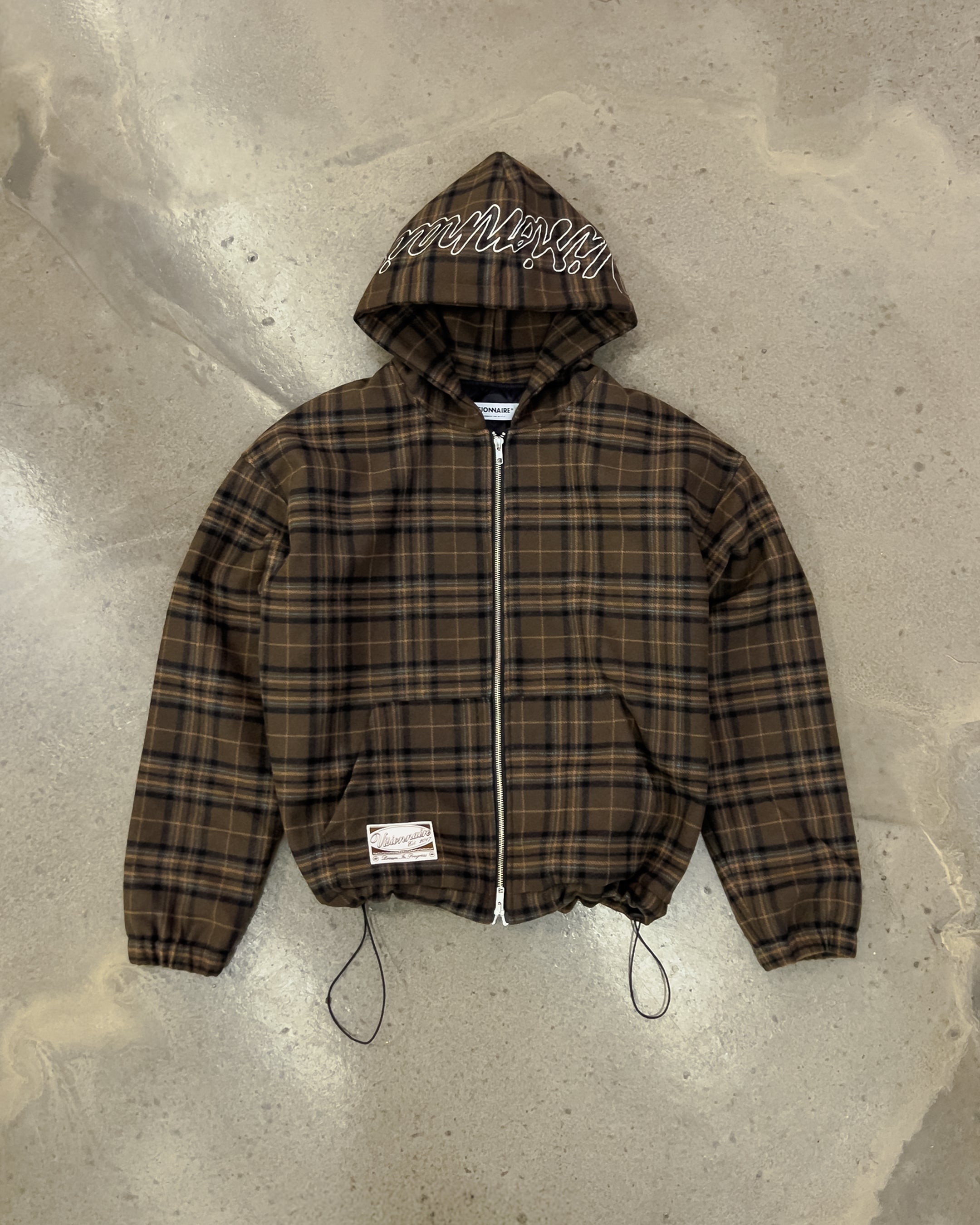 VESTE TARTAN MARRON