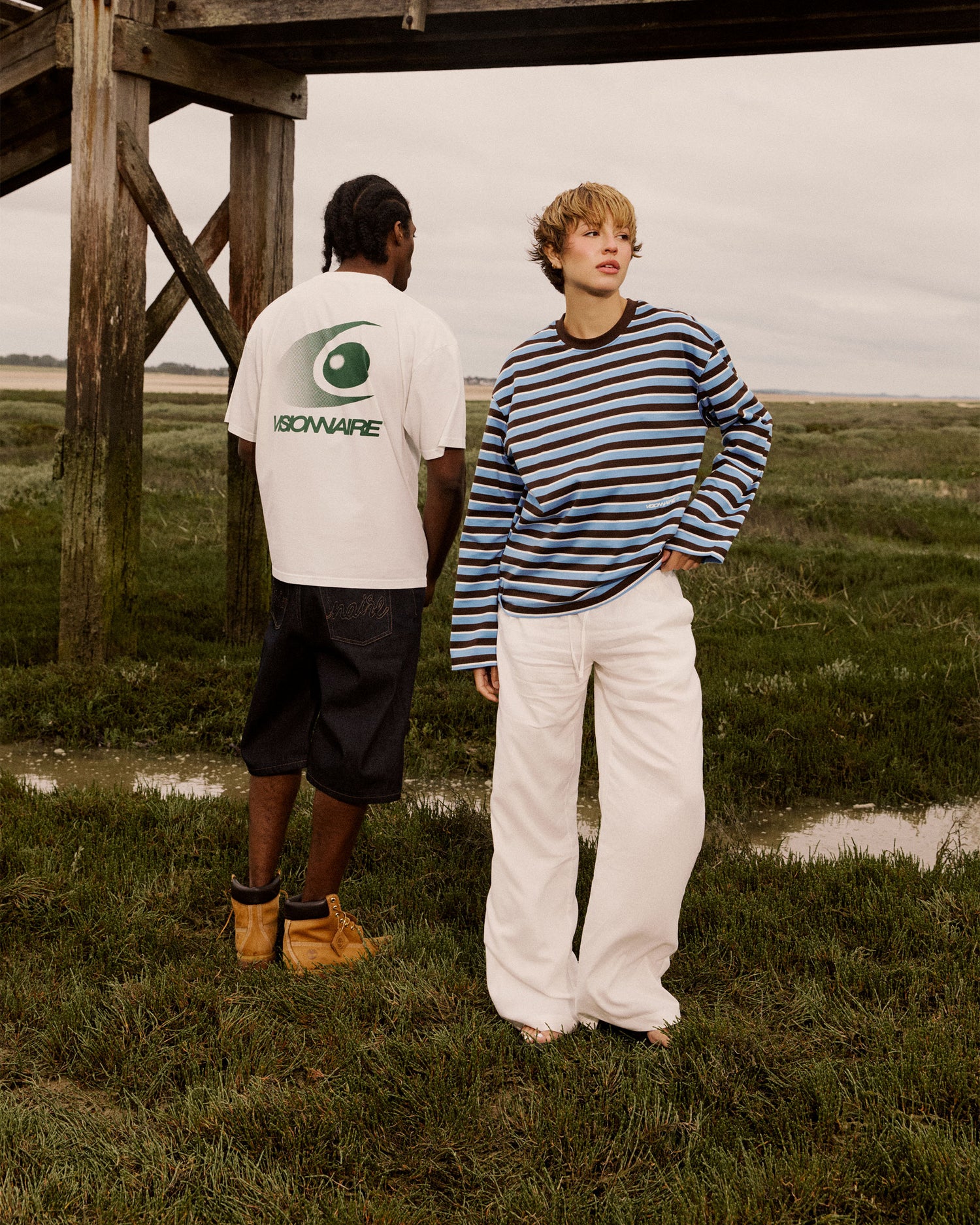 T-SHIRT WAVE V OFF WHITE