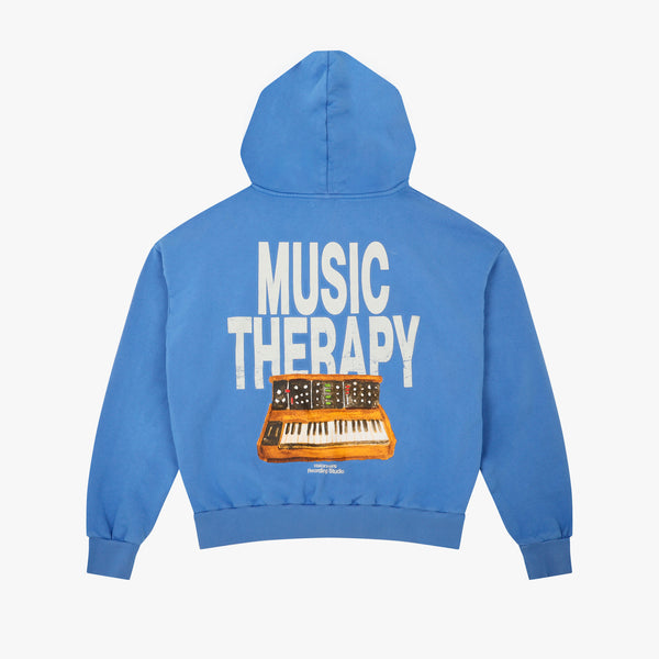HOODIE MUSIC THERAPY BLEU
