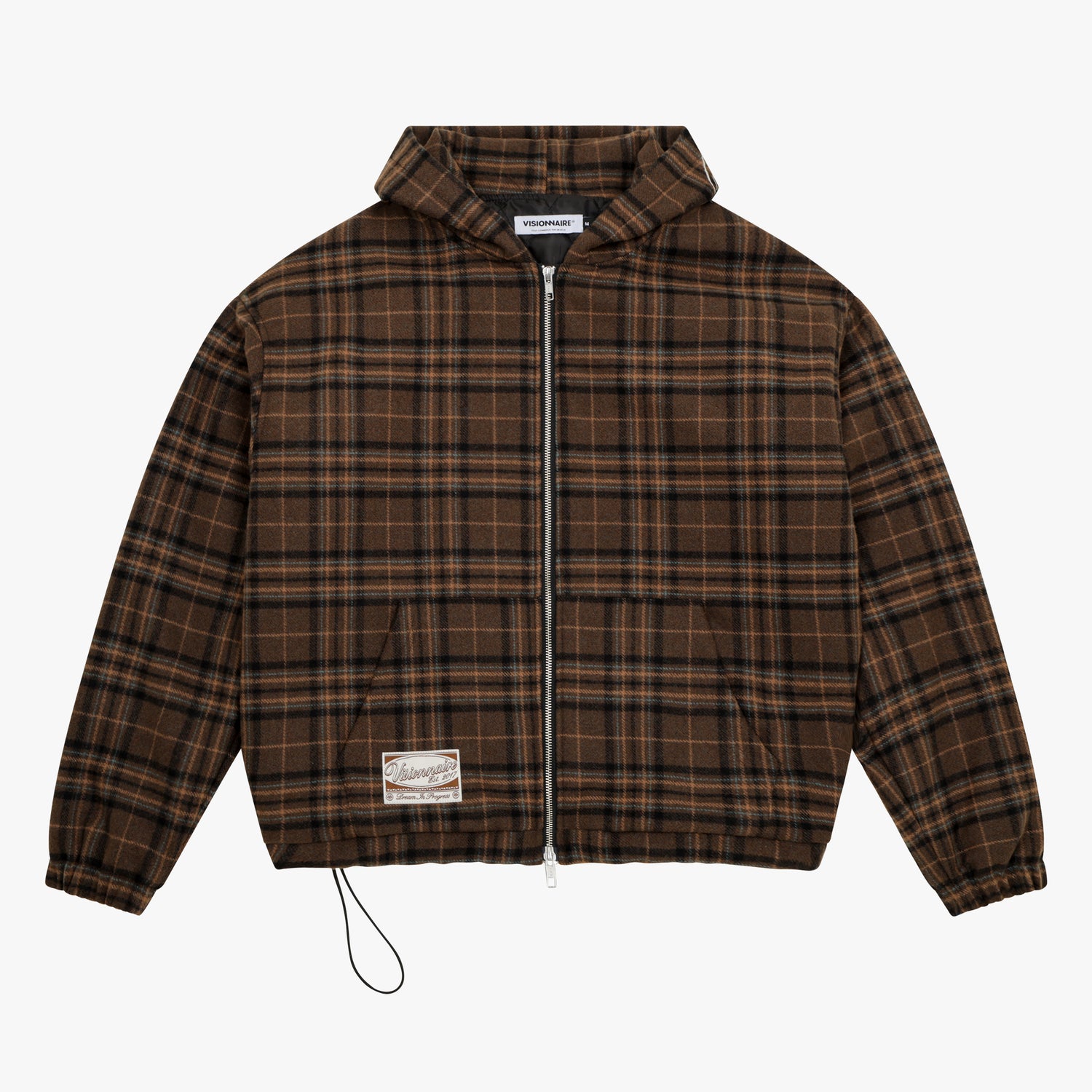 VESTE TARTAN MARRON