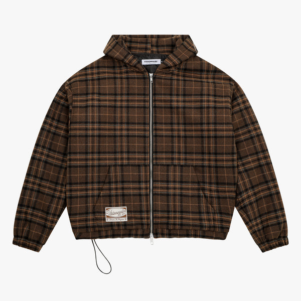 VESTE TARTAN MARRON