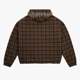 VESTE TARTAN MARRON