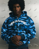 ZIPPER CAMO BOOTLEG BLEU