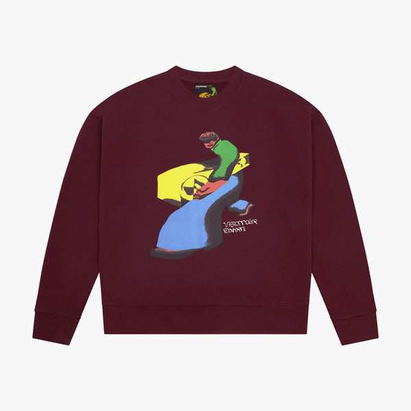 CREWNECK NICK DAHLEN SOUND BORDEAUX