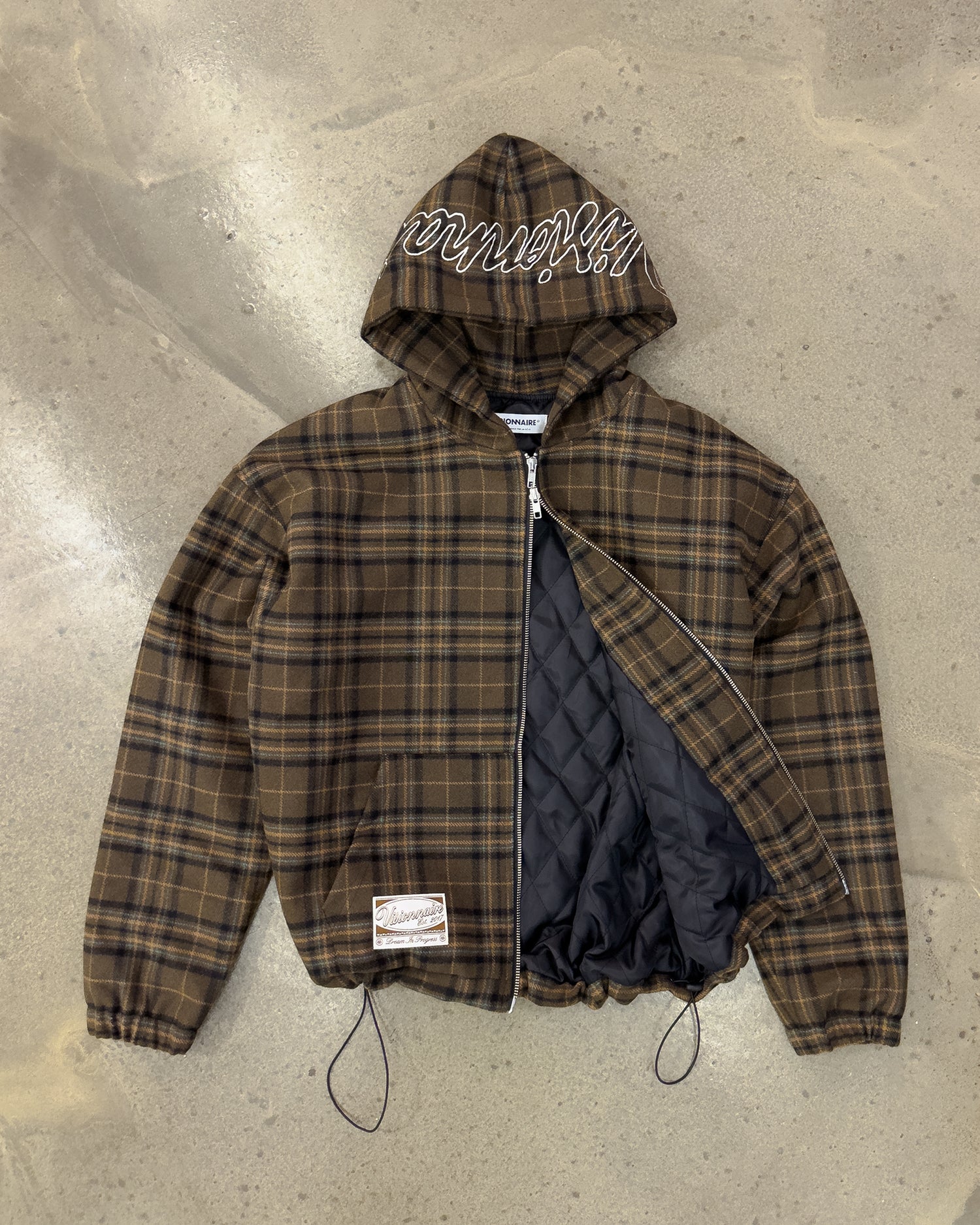 VESTE TARTAN MARRON