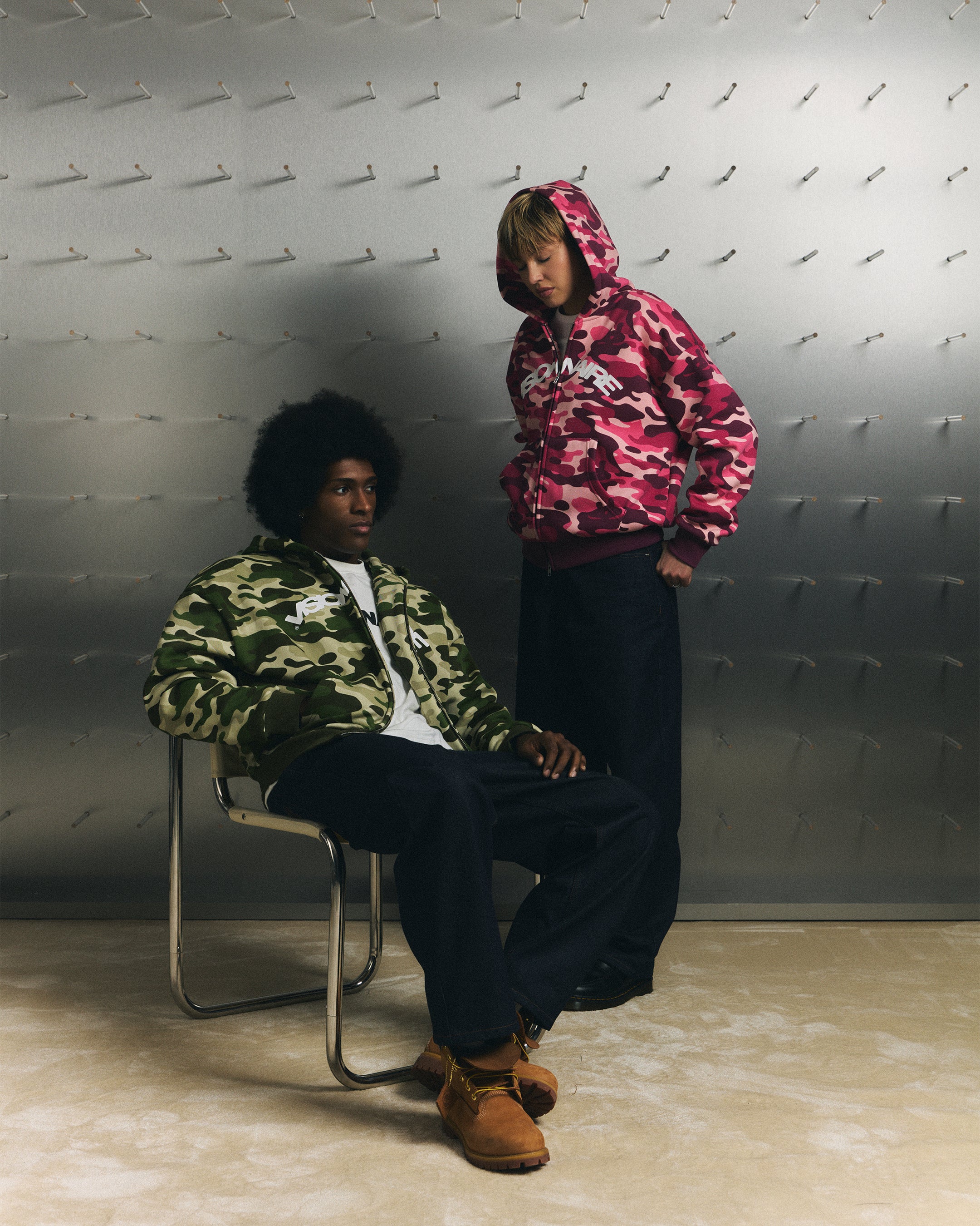 ZIPPER CAMO BOOTLEG BLEU