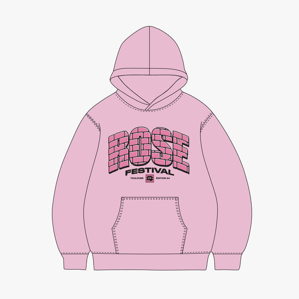 HOODIE ROSE BRIQUE