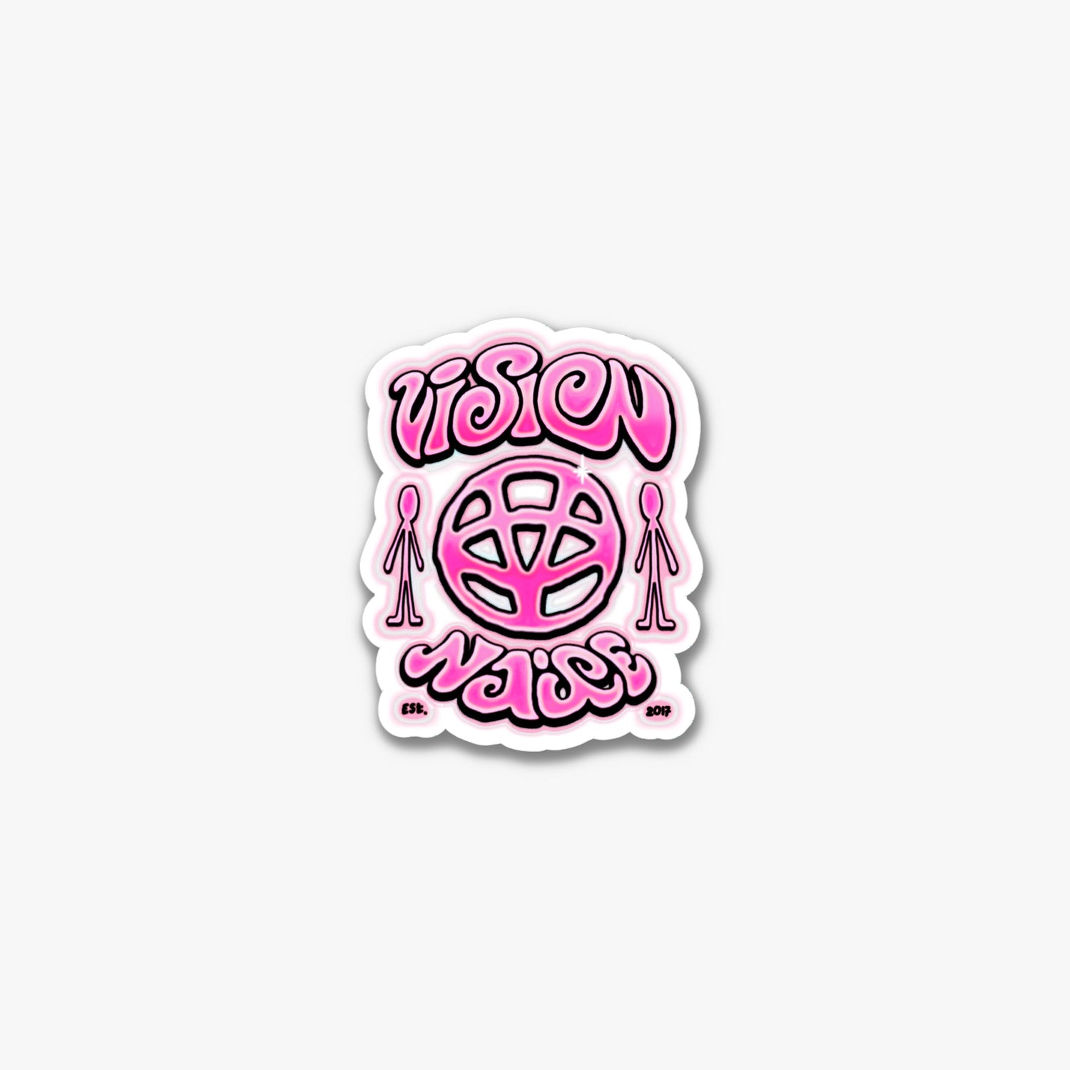 STICKER LOGO V ROND ROSE