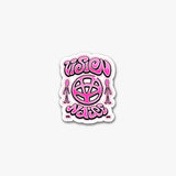 STICKER LOGO V ROND ROSE