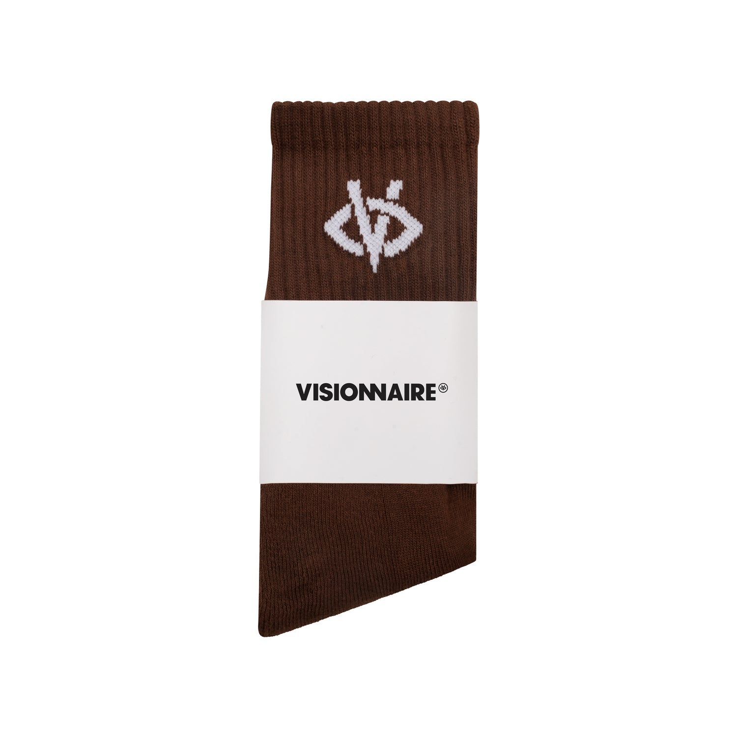 CHAUSSETTES LOGO MARRON