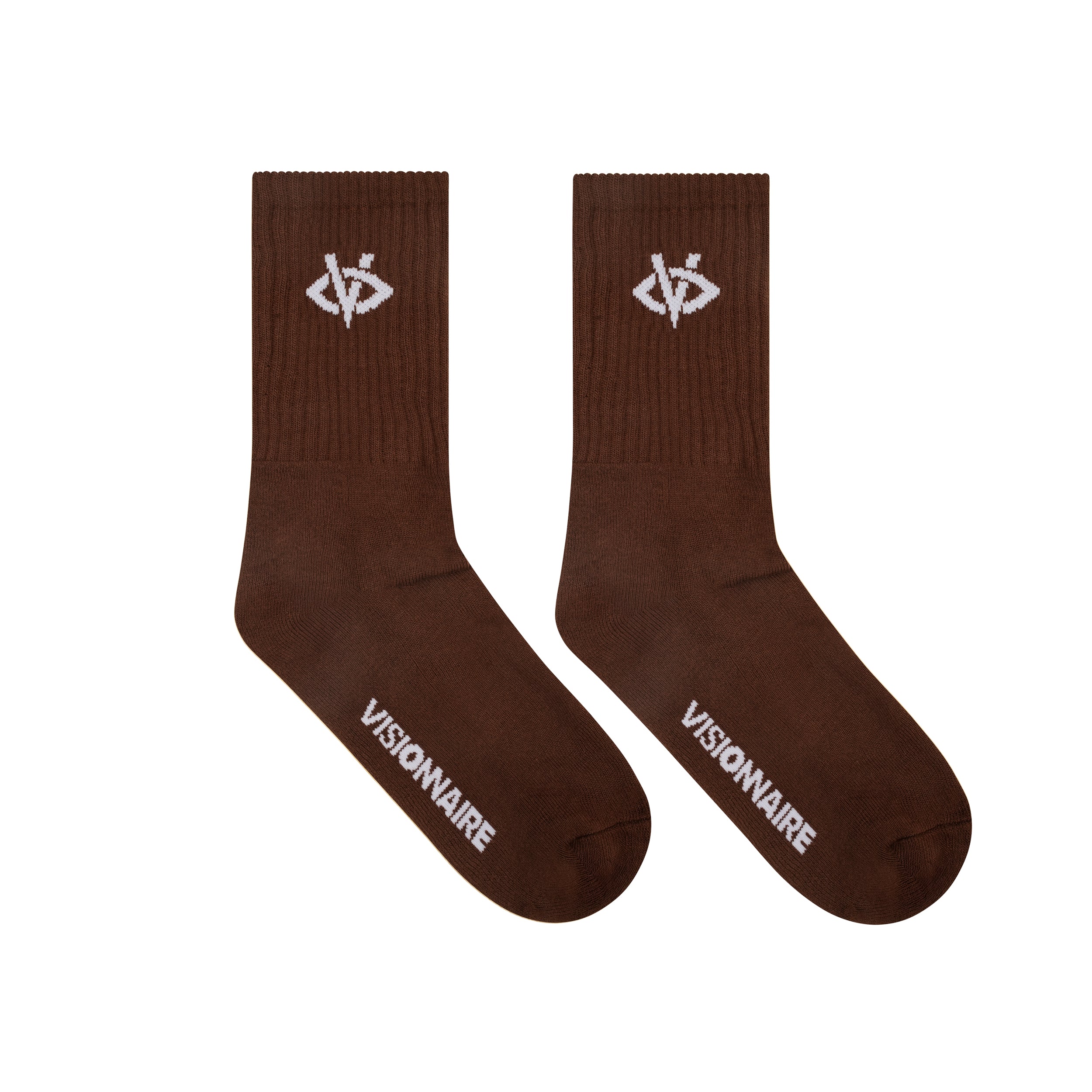 CHAUSSETTES LOGO MARRON